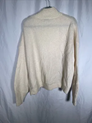& Other Stories Womens Alpaca Wool Oversized Sweater Ivory Cream Medium thumbnail 5