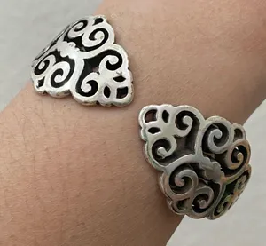 Vintage Retired BRIGHTON Filigree Hinged Cuff Bangle Bracelet 49.5g thumbnail 6