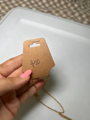 Gold Chain Necklace with Dalmation Print Bar Pendant thumbnail 4