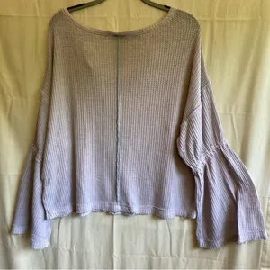 We The Free by Free People Light Purple Dahlia Bell Sleeve Top thumbnail 3