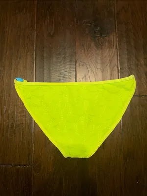 Aerie Neon Yellow Crochet Accent Bikini Bottom medium thumbnail 4