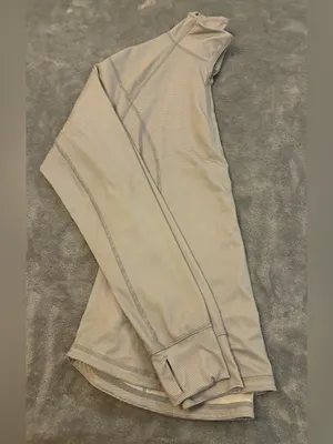 Old Navy Women's Light Beige/Gray Half-Zip Semi-Fitted Long Sleeve Top Size XL thumbnail 9