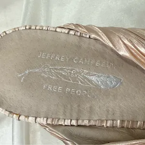 Free People X Jeffrey Campbell Venice Mule Heels 6.5 Twist Satin Feminine Chic thumbnail 11