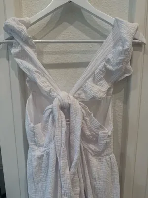 Caitlin Covington x Pink Lily White Textured Midi Dress Size L thumbnail 6