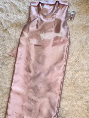 NEW Alfred Sung Eliza Bow Back Strapless Ballet Pink Satin Column Gown SZ 10 thumbnail 5