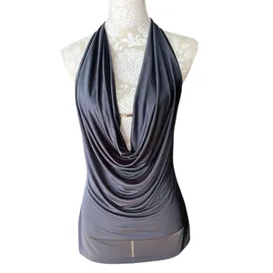 Indie Sleaze Fairy Grunge Y2K Slinky Satin Halter Cowl Tunic Top VS Very Sexy M thumbnail 2