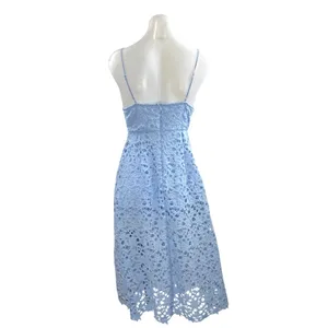 ASTR The Label Illusion Women's Blue Lace Midi Cami Tank Flare A-Line Dress Sz S thumbnail 3