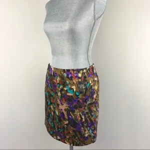 J. Crew Abstract Printed Cotton Sateen Mini Skirt Sz 0 Business thumbnail 6