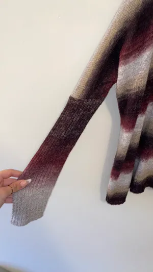 Eyeshadow Dark Purple Striped Cardigan thumbnail 4