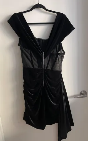 Velvet Ruched Bustier Dress thumbnail 5