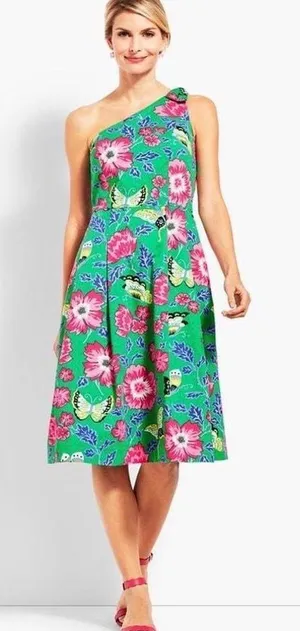 Talbots Women’s One-should Floral Dress thumbnail 1