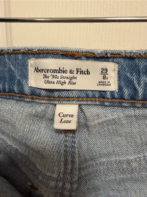 ABERCROMBIE & FITCH The '90s Straight Ultra High Rise Jeans Curve love Size 8S thumbnail 4