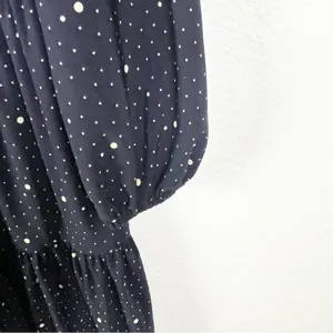LAUREN RALPH LAUREN Navy Speckled Long Sleeves Tiered Dress Size 14 thumbnail 10