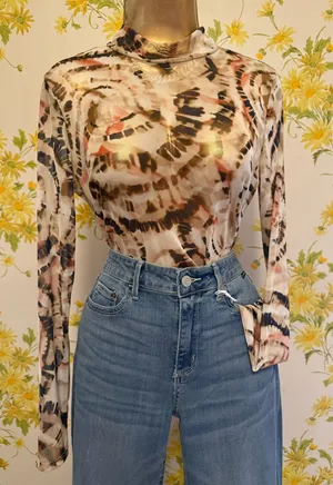 Long sleeve mesh bodysuit size M Size M thumbnail 1