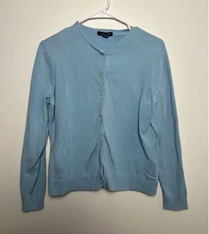 Lands' End Sweater WM SM 6-8 Blue Button Front Cardigan Knit Long Sleeve thumbnail 1