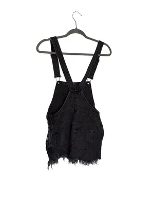 🖤 Free People Denim‎ Overall Skirt Dress Size 2 Distressed 🖤 thumbnail 5