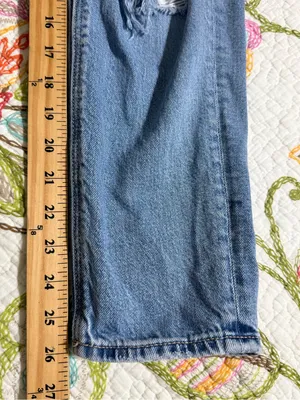 American Eagle size 0 short strigid light denim distressed jeans preppy casual thumbnail 5