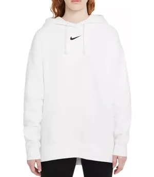 Nike Sportswear Oversized Fleece Hoodie Center Swoosh White Sz XXL thumbnail 1