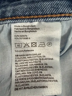 H&M Classic Blue Stretch Straight Leg Jeans thumbnail 6
