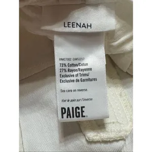 Paige Pleated Leenah Pearl Chain Jeans White French Ivory Sz 27 thumbnail 10