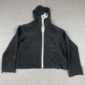 Galinda Wang Jacket Womens‎ 6 Black 100% Silk Hooded Full Zip Lightweight Lined thumbnail 1