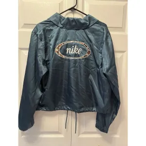 Nike Jacket Womens NSW Sportswear Satin CU5351-058‎ SZ Medium GREEN thumbnail 6