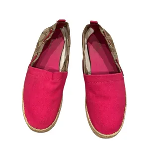 Coach Women's Vibrant Pink Tan Espadrille casual Slipon Shoes 7 thumbnail 6