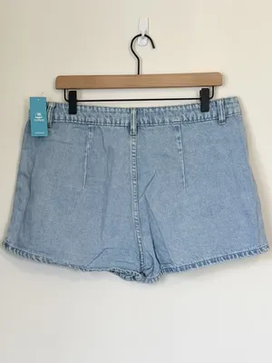 NWT Cupshe Blue Denim Notched Hem Mini Skort - Size: Extra Large thumbnail 7