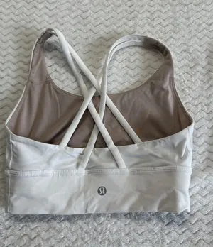 Lululemon energy bra White Strappy Sports Bra W2AV0S Size 4 thumbnail 1