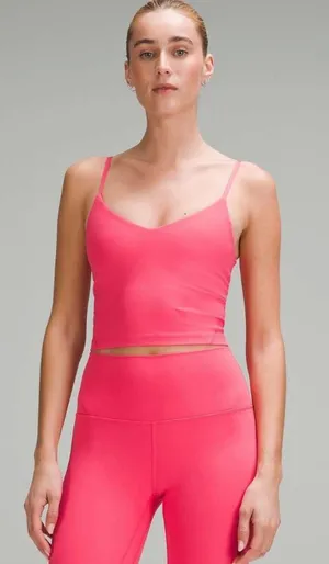 Lululemon Women's Align Cropped‎ Cami Tank Top A/B Cup In Glaze Pink Size 0 thumbnail 1