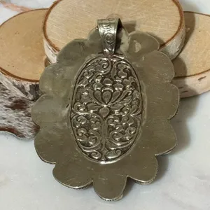 Pendant only - Bumblebee Jasper with Turquoise Large Size at 4” x 3” thumbnail 7