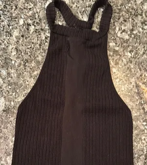 Free People Black Ribbed Halter Top thumbnail 1