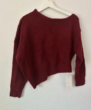 Commense Soft Knit Asymmetrical Off The Shoulder Women's Sweater S NWT thumbnail 1