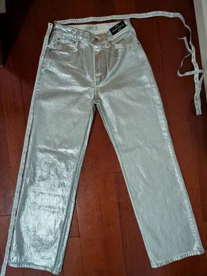 Abercrombie & Fitch Silver High-Rise Straight Jeans thumbnail 6