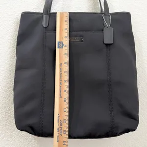 Vintage COACH 6217 Black Neoprene w/ Leather Handle Triple Compartment Tote Bag thumbnail 7