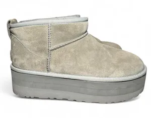 UGG Classic Ultra Mini Platform Booties Women’s 11 Gray Suede Sheepskin 1135092 thumbnail 1