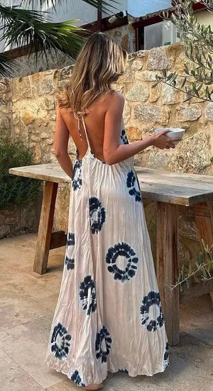 ZARA dress maxi oversize fit boho flogger prints casual summer vacation wedding thumbnail 4