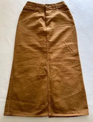 - Vintage Camel Brown Long A-Line Skirt - Size 6 thumbnail 1