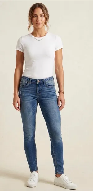 BKE Stella Slim Fit Low Rise Skinny Jeans 25 x 29.5 light distressing thumbnail 1