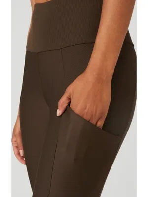 Alo Ribbed Airlift High-Waist 7/8 Enchanted Leggings Espresso Hi-Rise Waisted S thumbnail 3