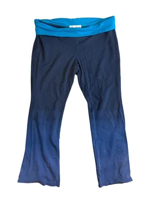 Vintage Aeropostale Y2K Low Rise Foldover Yoga Pants XL Flare Blue Stretch thumbnail 1