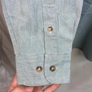 Vintage ACME‎ light wash blue denim embroidered looney tunes button cotton shirt thumbnail 5