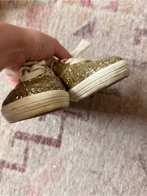 Keds x Kate Spade Gold Glitter Ribbon Lace-Up Sneakers thumbnail 4
