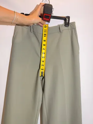 ZARA Mint Green Straight Fit Tailored Trousers Pants Front Pockets Size S thumbnail 7