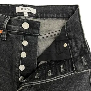 RE/DONE 90S High Rise Straight Leg Jeans in Stoned Noir Black Women's Size 24 thumbnail 7
