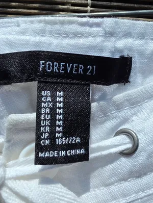 Forever 21 White Linen Pants M thumbnail 6