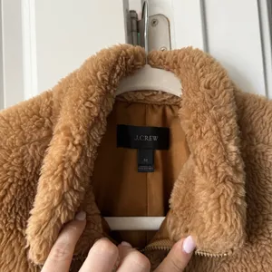 J. Crew Camel Sherpa Fleece Vest‎ Sleeveless Zip thumbnail 3