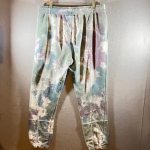 1083 | Nike‎ Sportswear Tie Dye Fleece Jogger Sweatpants Green Purple Womens L thumbnail 2