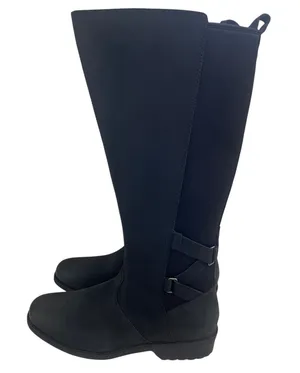 Teva ellery Tall Waterproof Boots burnished Black Leather NWOT SZ 8 Zip Womens thumbnail 1