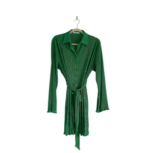 Peppermayo Soho Chic Pleated Shirt Dress Jade Green Sz 8 thumbnail 2